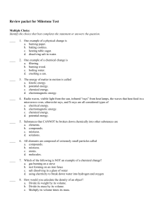 Review packet for Milestone Test