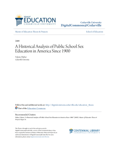 A Historical Analysis of Public School Sex Education in America
