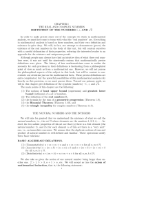 Chapter I, The Real and Complex Number Systems