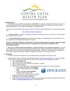 CCHP Preferred Drug List - Contra Costa Health Services