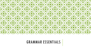 Grammar essentials - Branson Public Schools