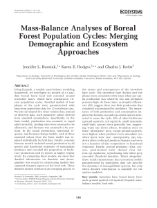 Mass-Balance Analyses of Boreal Forest Population
