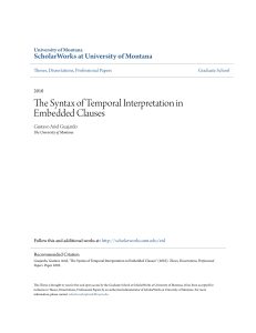 The Syntax of Temporal Interpretation in Embedded Clauses