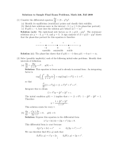 Solutions to Sample Final Exam Problems, Math 246