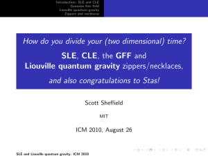 How do you divide your (two dimensional) time? .1in SLE, CLE, the