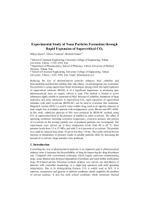 Experimental Study of Nano Particles Formation through Rapid