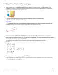 8-5 Dot and Cross Products of Vectors in Space page 522 23