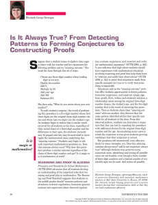 Is It Always True? From Detecting Patterns to Forming Conjectures