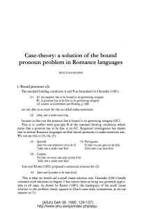 Case-theory: a solution of the bound pronoun problem in Romance