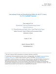 International Trade and Manufacturing Policies for the 21st Century