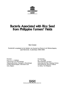 Bacteria Associated with Rice Seed from Philippine Farmers` Fields