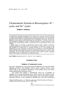 Chemiosmotic systems in bioenergetics