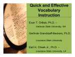 Quick and Effective Vocabulary Instruction
