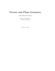 Vectors and Plane Geometry - University of Hawaii Mathematics