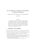 On the Definition of Objective Probabilities by