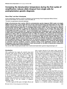 Increasing the denaturation temperature during the first cycles of