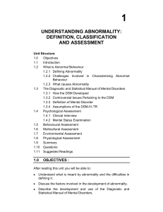 UNDERSTANDING ABNORMALITY: DEFINITION