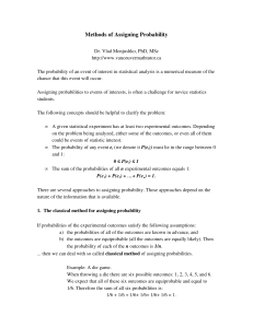 Methods of Assigning Probability