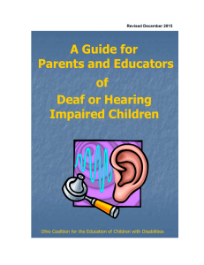 A Guide for Parents and Educators of Deaf or Hearing Impaired