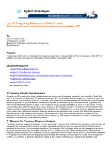 Lab 10: Frequency Response of Filter Circuits