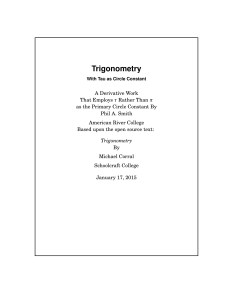 Trigonometry With Tau as Circle Constant