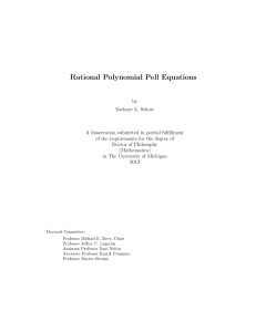 Rational Polynomial Pell Equations - Mathematics