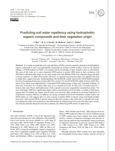 Predicting soil water repellency using hydrophobic organic