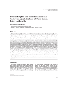 Political Myths and Totalitarianism: An Anthropological Analysis of