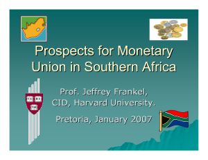 Prospects for Monetary Union in Southern Africa