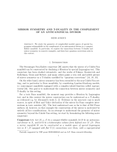 Mirror symmetry and T -duality in the complement of
