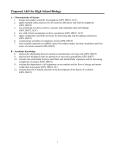 Proposed AKS for High School Biology