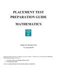 PLACEMENT TEST PREPARATION GUIDE MATHEMATICS