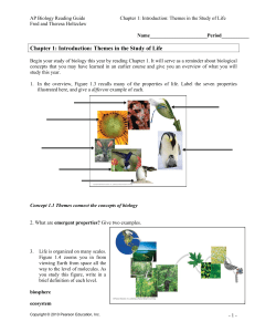 Chapter 1: Introduction: Themes in the Study of Life