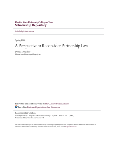 A Perspective to Reconsider Partnership Law