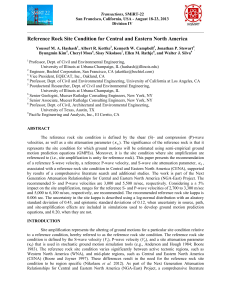 Reference Rock Site Condition for Central and Eastern