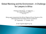 Global Warming and the Environment – A Challenge for Lawyers in