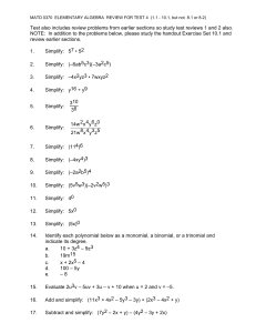 Test also includes review problems from earlier sections so study