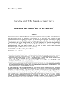 Interacting Limit Order Demand and Supply Curves