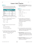 Course 1 Unit 1 Practice