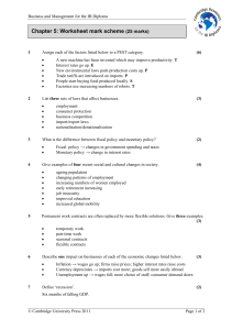 Chapter 5: Worksheet mark scheme (25 marks)