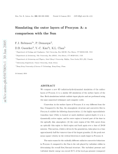 Simulating the outer layers of Procyon A: a comparison with the Sun