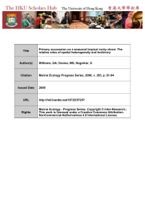 Title Primary succession on a seasonal tropical rocky shore: The