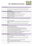 Unit 1 Cell Biology: Success Criteria