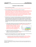 Worksheet 6: Habitat and Niche