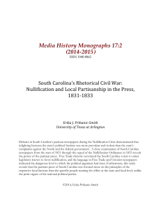 South Carolina`s Rhetorical Civil War - Elon University