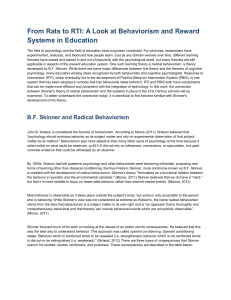 From Rats to RTI: A Look at Behaviorism and Reward Systems in