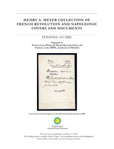 French Revloution and Napoleonic Finding Guide