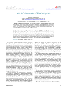 Alfarabi`s Conversion of Plato`s Republic