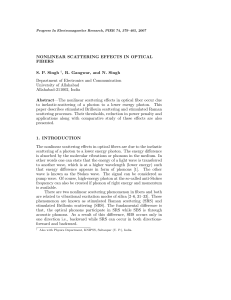 NONLINEAR SCATTERING EFFECTS IN OPTICAL FIBERS