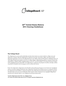 AP® United States History 2011 Scoring Guidelines